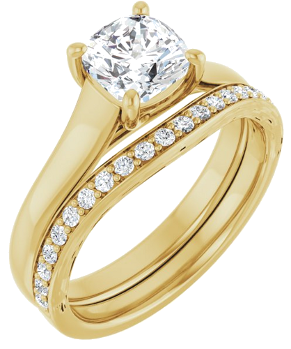 Sužadėtuvių Žiedas „Solitaire“ 10k yellow gold Cushion 6mm (6)