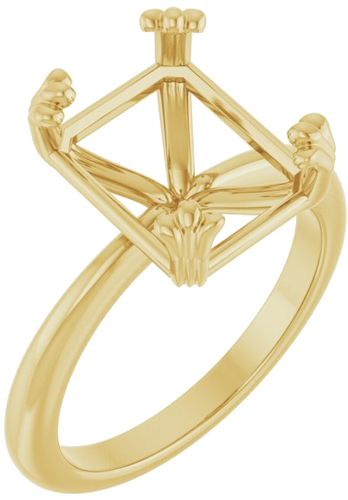 Sužadėtuvių Žiedas „Solitaire“ 14k yellow gold Emerald 11mm x 9mm (1)