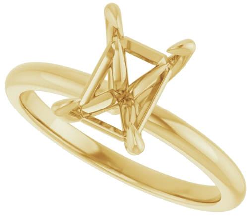 Sužadėtuvių Žiedas „Solitaire“ 750 Geltonojo Aukso Emerald 8mm x 6mm (5)