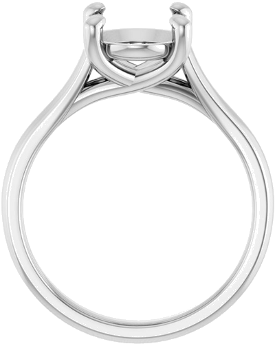 14K White 10x8 mm Oval Solitaire Engagement Ring Mounting (2)