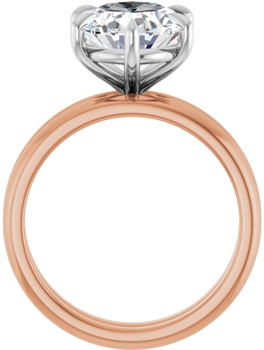 Sužadėtuvių Žiedas „Claw-Prong“ 14k rose/white gold Oval 11mm x 9mm (7)