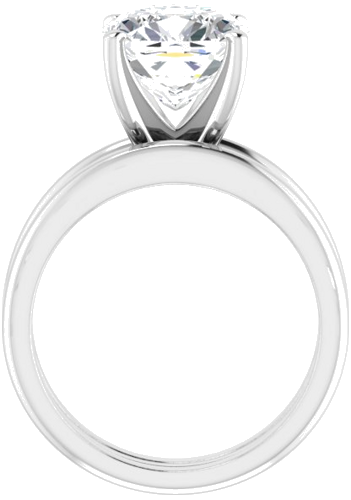 14K White  9 mm Cushion Solitaire Engagement Ring Mounting (7)