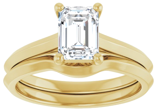 14K Yellow 7x5 mm Emerald Solitaire Engagement Ring Mounting (8)