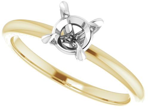 Sužadėtuvių Žiedas „Solitaire“ 14k yellow/white gold Round 5.5mm (5)
