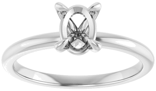 Sužadėtuvių Žiedas „Solitaire“ 950 Platinos Oval 7mm x 5mm (3)