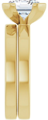Sužadėtuvių Žiedas „Half-Bezel Solitaire“ 14k yellow gold Emerald 10mm x 8mm (9)