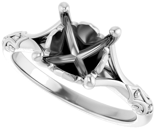 Sterling Silver 8 mm Round Solitaire Engagement Ring Mounting (5)