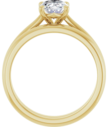 Sužadėtuvių Žiedas „Solitaire“ 585 Geltonojo Aukso Oval 8mm x 6mm (7)