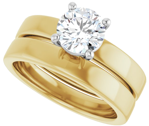 Sužadėtuvių Žiedas „Solitaire“ 14k yellow/white gold Round 6.5mm (10)