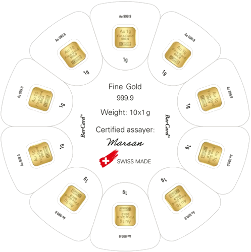 10 x 1 г Multidisc (Золотые семена) Инвестиционные золотые слитки Argor-Heraeus (2)