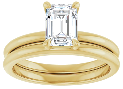 Sužadėtuvių Žiedas „Claw-Prong“ 10k yellow gold Emerald 7mm x 5mm (8)