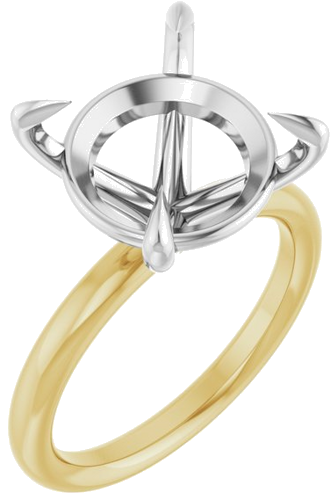 Sužadėtuvių Žiedas „Claw-Prong Solitaire“ 14k yellow/white gold Round 13mm (1)
