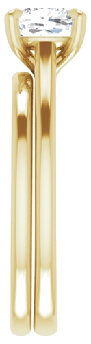 Sužadėtuvių Žiedas „Solitaire“ 585 Geltonojo Aukso Cushion 6mm (9)