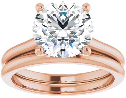 14K Rose 9 mm Round Solitaire Engagement Ring Mounting (8)