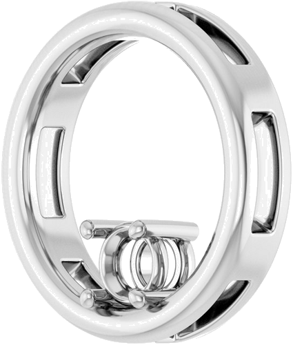 Pakabukas „Solitaire Circle“ 585 Baltojo Aukso Round 4.1mm (2)