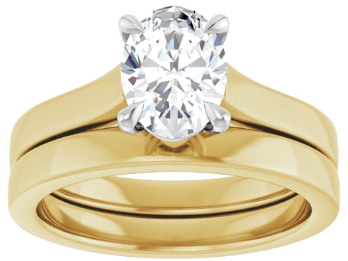 Sužadėtuvių Žiedas „Claw-Prong“ 14k yellow/white gold Oval 8mm x 6mm (8)