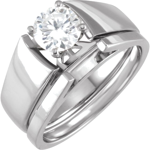 14K White 6 mm Round Engagement Ring Mounting (5)