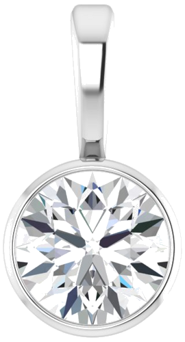 14K White 4.5 mm Round Bezel-Set Solitaire Pendant Mounting (4)
