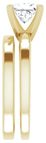 Sužadėtuvių Žiedas „Solitaire“ 10k yellow gold Square 5.5mm (9)