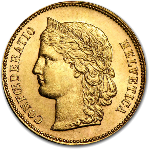20 Francs Helvetica Confederatio (1883-1896) Switzerland Gold Coin (1)