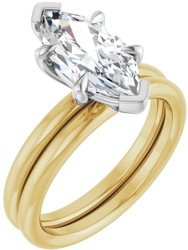 Sužadėtuvių Žiedas „Claw-Prong Solitaire“ 14k yellow/white gold Marquise 13mm x 6.5mm (6)