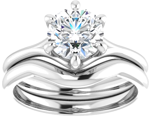 Platinum 7 mm Round Engagement Ring Mounting (8)