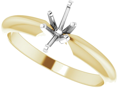14K Yellow   White 6x3.5 mm Marquise Six-Prong Solitaire Engagement Ring Mounting (5)