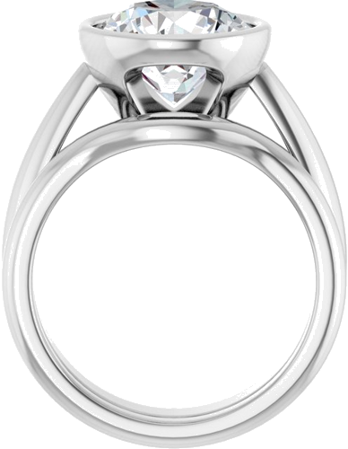 Sužadėtuvių Žiedas „Bezel-Set Solitaire“ 14k white gold Round 10mm (7)