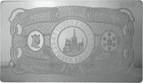 Bank of Norway silver plate 1000 kroner (2)
