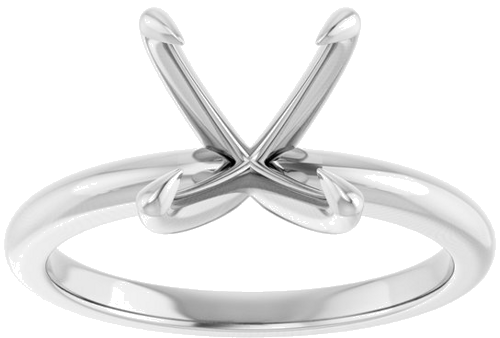 Sužadėtuvių Žiedas „Claw-Prong Solitaire“ 14k white gold Square 6.5mm (3)