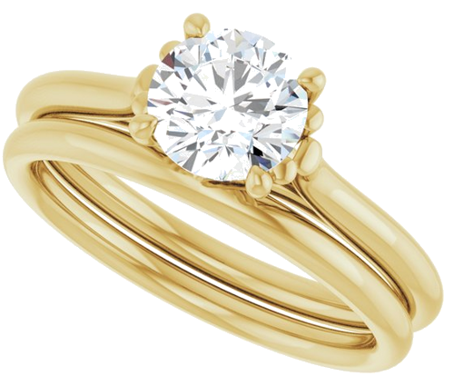 Sužadėtuvių Žiedas „Solitaire“ 14k yellow gold Round 6.5mm (10)