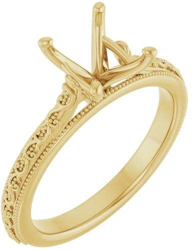 Sužadėtuvių Žiedas „Solitaire Sculptural“ 14k yellow gold Oval 9mm x 7mm (1)