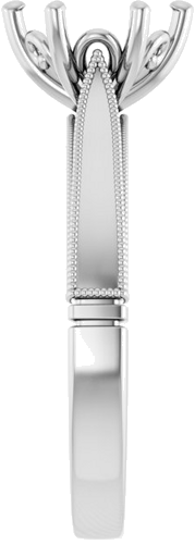 14K White  8 mm Round Solitaire Engagement Ring Mounting (4)