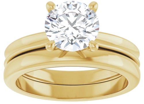 Sužadėtuvių Žiedas 14k yellow gold Round 7.4mm (8)