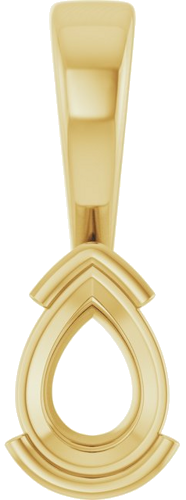 Pakabukas „Half Bezel Solitaire Charm“ 14k yellow gold Pear 7mm x 5mm (1)