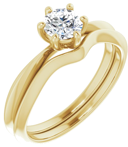 Sužadėtuvių Žiedas „Solitaire“ 14k yellow gold Round 5.2mm (6)