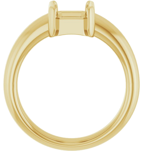 Sužadėtuvių Žiedas „Half Bezel Solitaire“ 585 Geltonojo Aukso Emerald 8mm x 6mm (2)