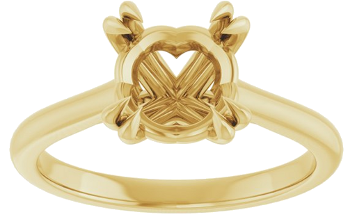18K Yellow 8.2 mm Round Solitaire Engagement Ring Mounting (3)