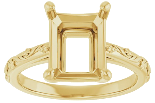 Sužadėtuvių Žiedas „Solitaire“ 14k yellow gold Emerald 10mm x 8mm (3)
