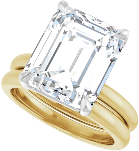 Sužadėtuvių Žiedas „Claw-Prong“ 14k yellow/white gold Emerald 12mm x 10mm (10)