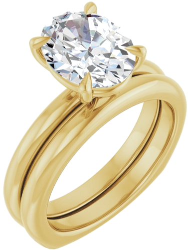 Sužadėtuvių Žiedas „Claw-Prong Euro Shank“ 14k yellow gold Oval 10mm x 8mm (6)