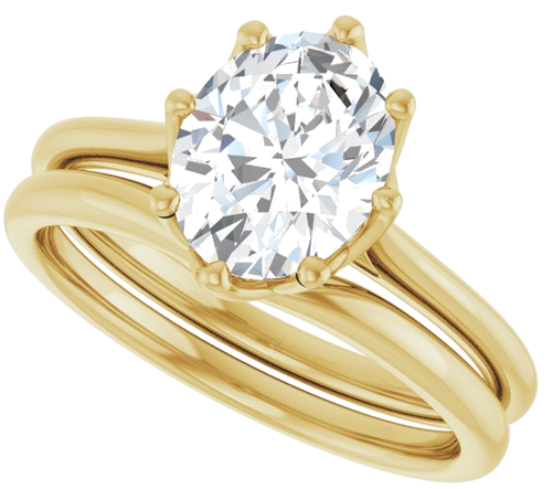 Sužadėtuvių Žiedas „Solitaire“ 14k yellow gold Oval 9mm x 7mm (10)