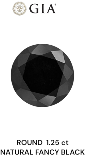 1.25 carat Fancy Black-VVS2 Excellent cut Natūralus Round Deimantas (1)