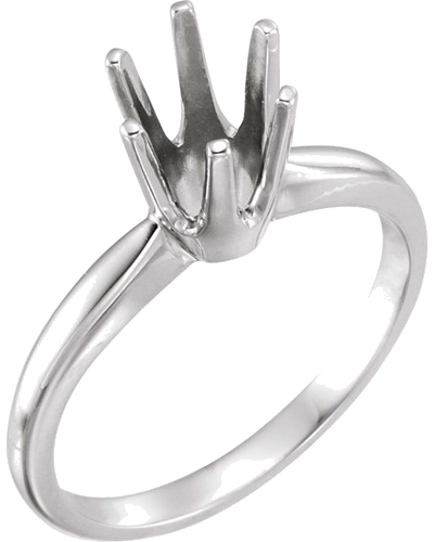 Sužadėtuvių Žiedas „Solitaire“ 585 Baltojo Aukso Round 6mm (1)