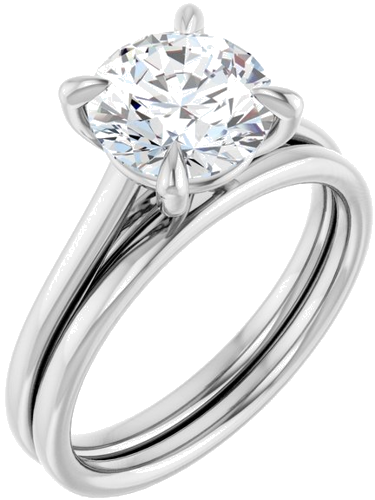 Sužadėtuvių Žiedas „Claw-Prong Solitaire“ 10k white gold Round 8mm (6)