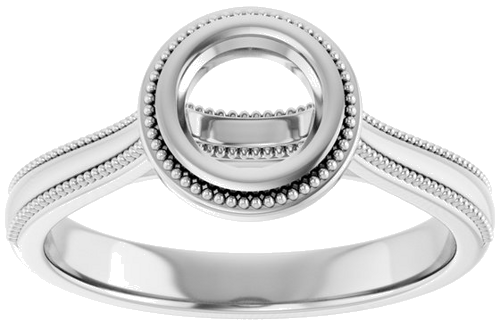 Sužadėtuvių Žiedas „Bezel-Set Solitaire“ 14k white gold Round 5.5mm (3)