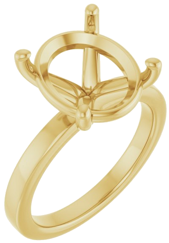 Sužadėtuvių Žiedas „Solitaire“ 14k yellow gold Oval 13mm x 11mm (1)