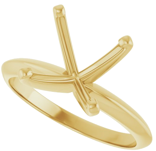 14K Yellow 10.2-10.6 mm Round 4-Prong Light Solitaire Ring Mounting (5)