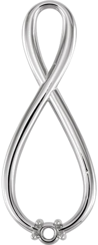 14K White 1-Stone Family Infinity-Inspired Pendant (1)