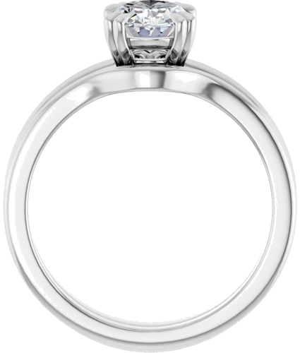 Sužadėtuvių Žiedas „Double Claw-Prong Solitaire“ 14k white gold Oval 8mm x 6mm (7)